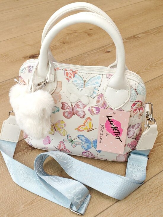 Betsey Johnson Handbags - LUV BETSEY JOHNSON Butterfly Crossbody Dome Satchel NWT Fuzzy Charm Clip Spring